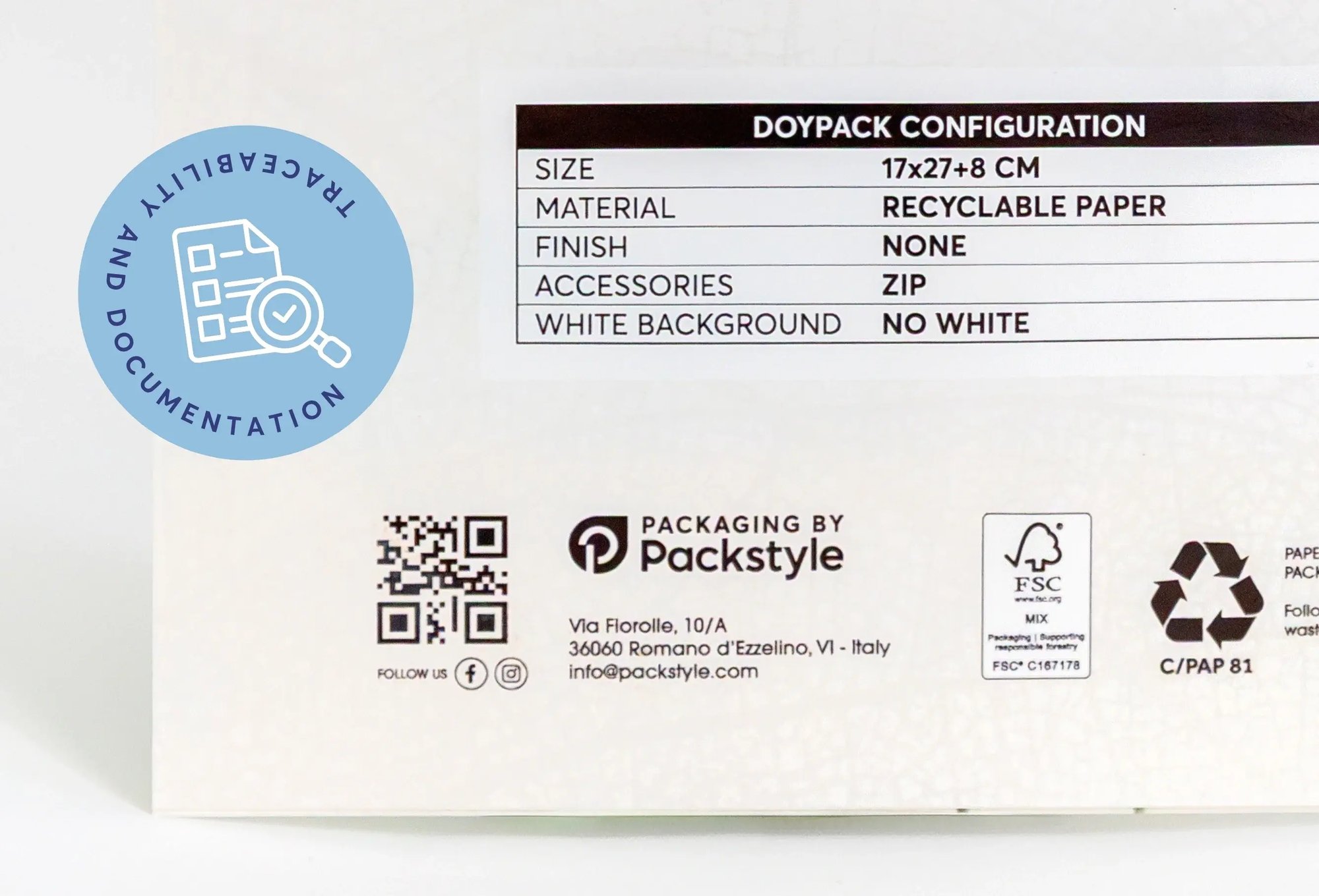 Grafica pagina Qualità e certificazioni tracciabilità e documentazione